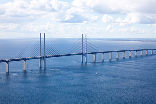 The Øresund a Bridge and tunnel opened between Malmo, Sweden and Copenhagen, Denmark.