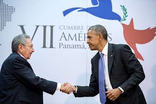 United States and Cuba re-establish diplomatic relations and reopened embassies in each capitals.