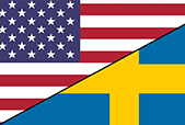 U.S. and Swedish flags